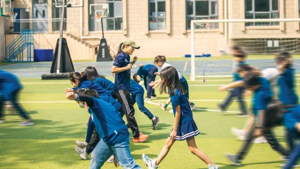 physical education class outside international school of qingdao