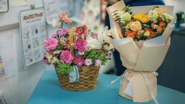 international school of qingdao campus includes beautiful flowers in baskets